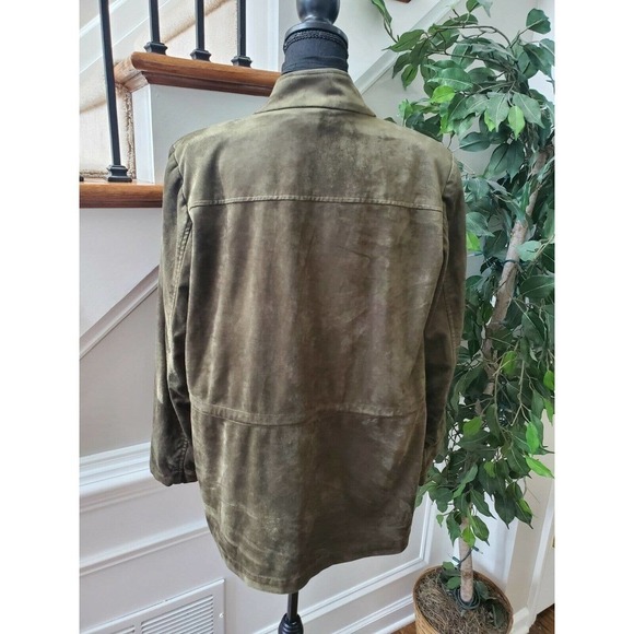 Linea Women Green Polyester Long Sleeve High Neck Full Zip Front Casual Jacket M - Picture 8 of 11